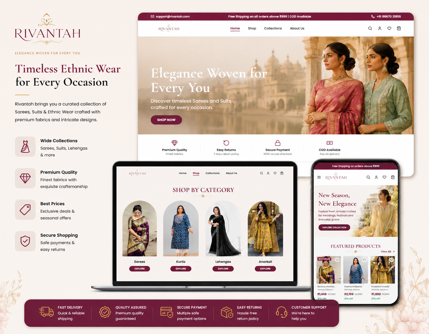 Rivantah Ethnic Wear E-Commerce Website